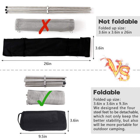 Carrying bag included for effortless transport and storage of the fire pit.