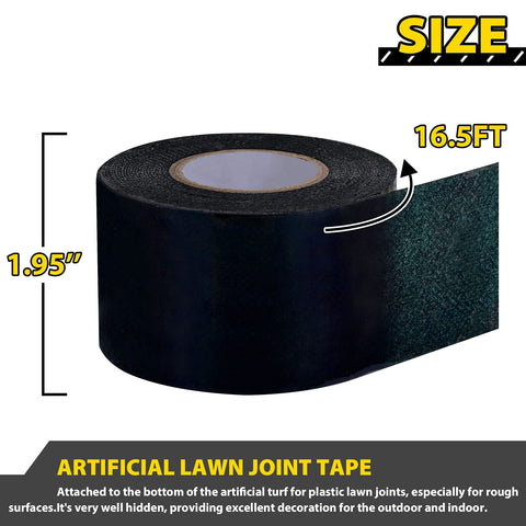 Kikerike self-adhesive turf tape applying to ground for sturdy seams.