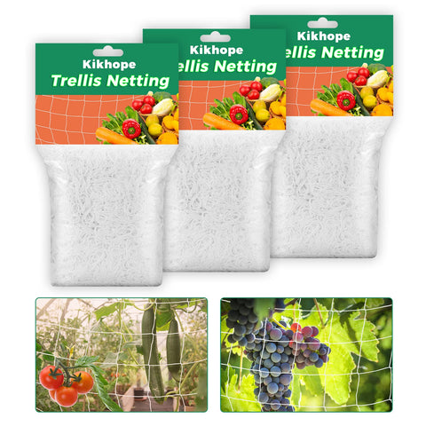 Kikhope trellis netting 5x30ft white roll supports heavy vines
