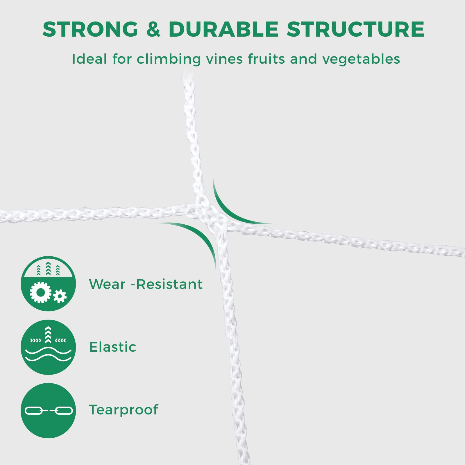 Kikhope trellis netting provides vertical support for growing vines