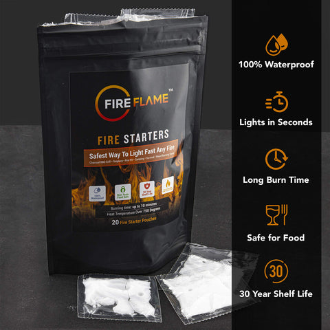 Kiknek FireFlame compact 20-pouch bag fits in backpacks for camping