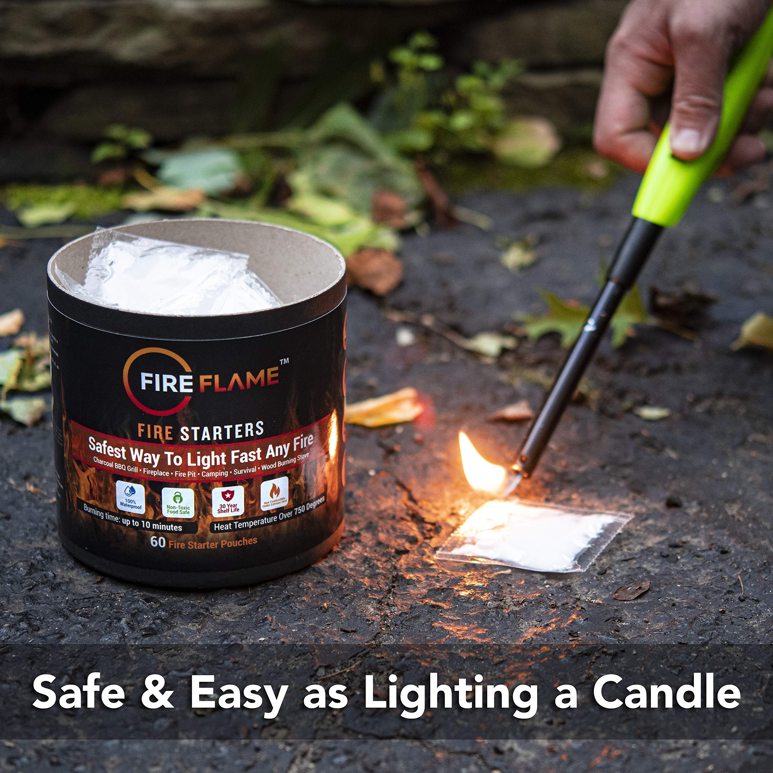 Kiknek FireFlame light corner action demonstrates fast ignition in seconds