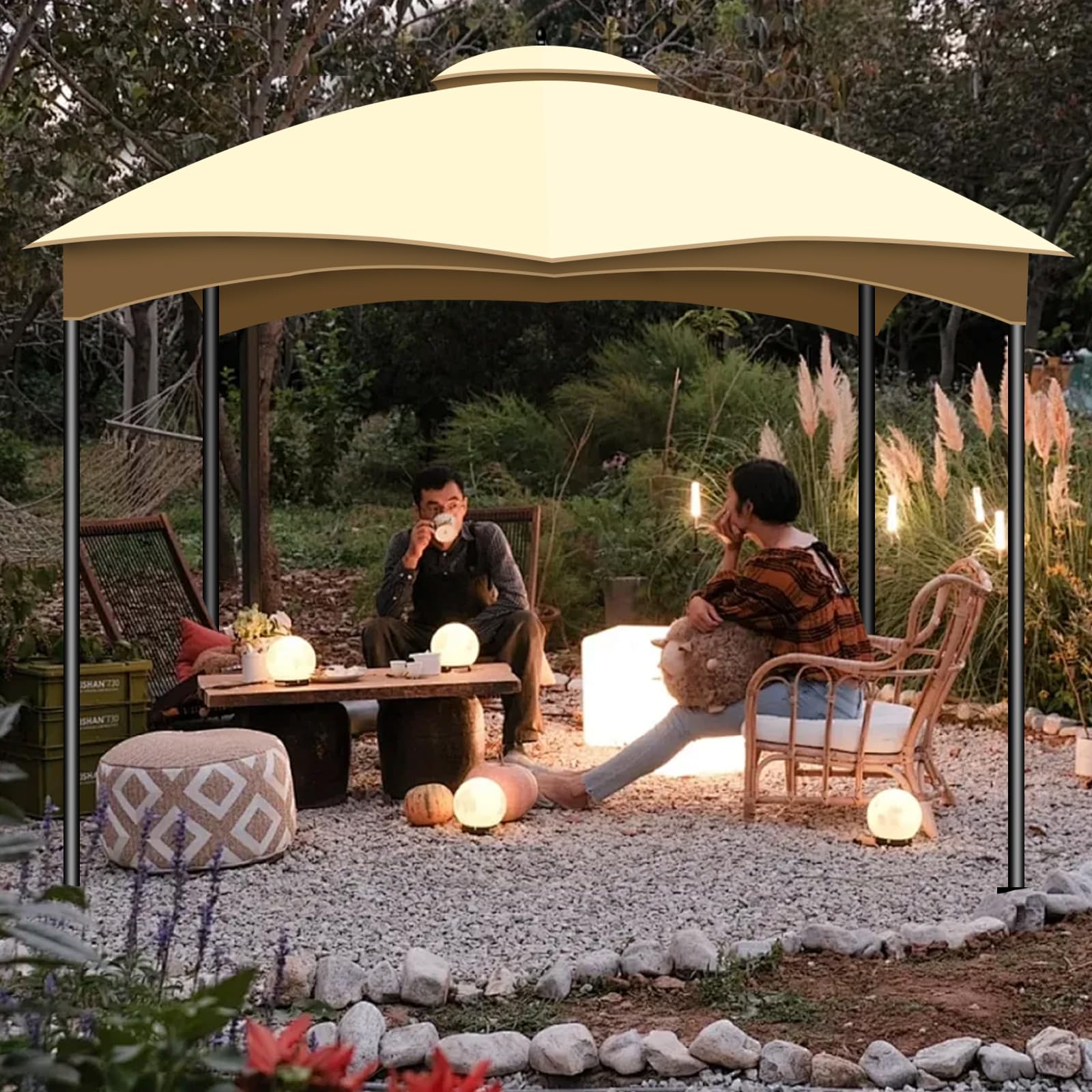 Kilakila outdoor canopy top designed for patio gazebo keeps the space dry.
