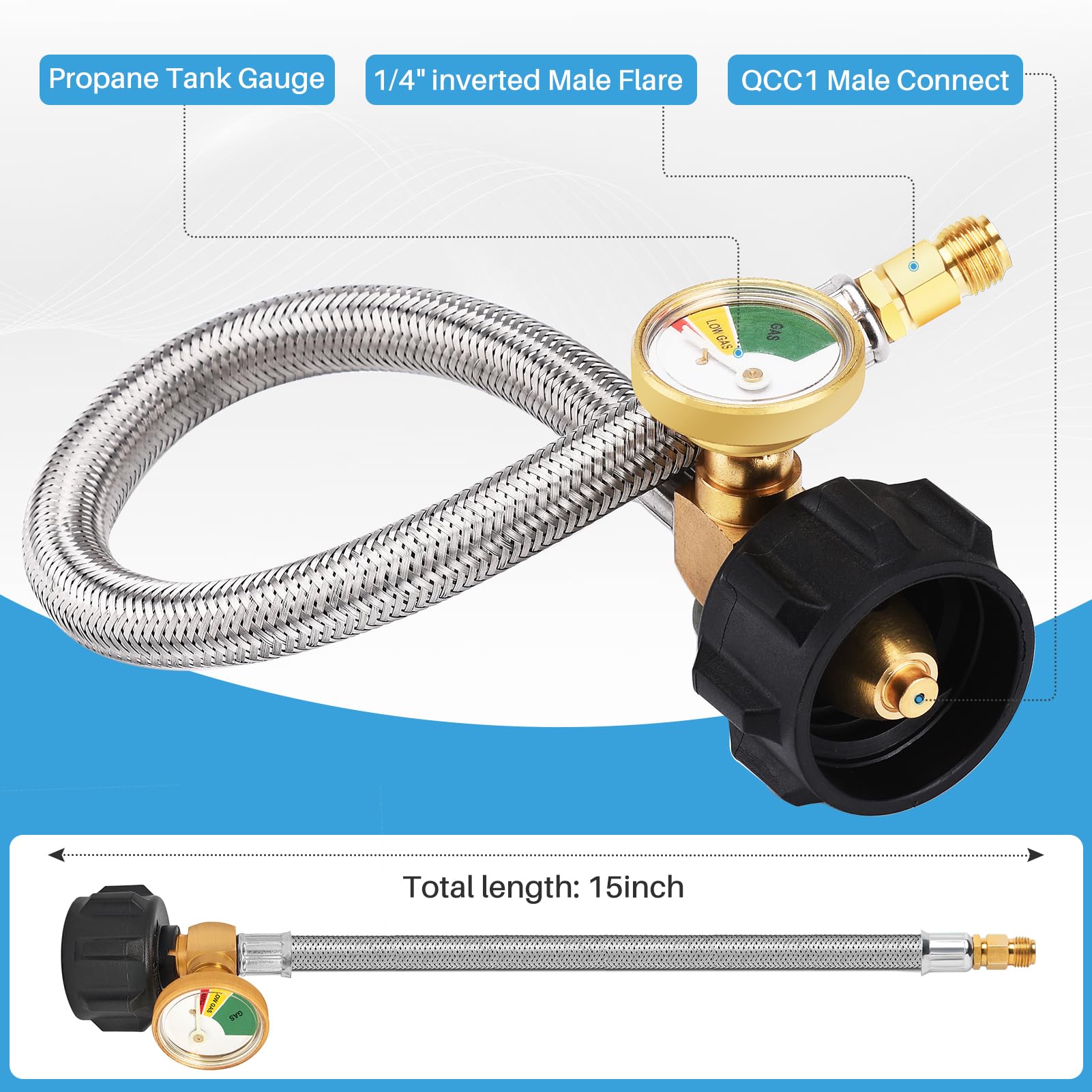 KILILIUN stainless-steel braided hose emphasizes durability for RV gas connections.