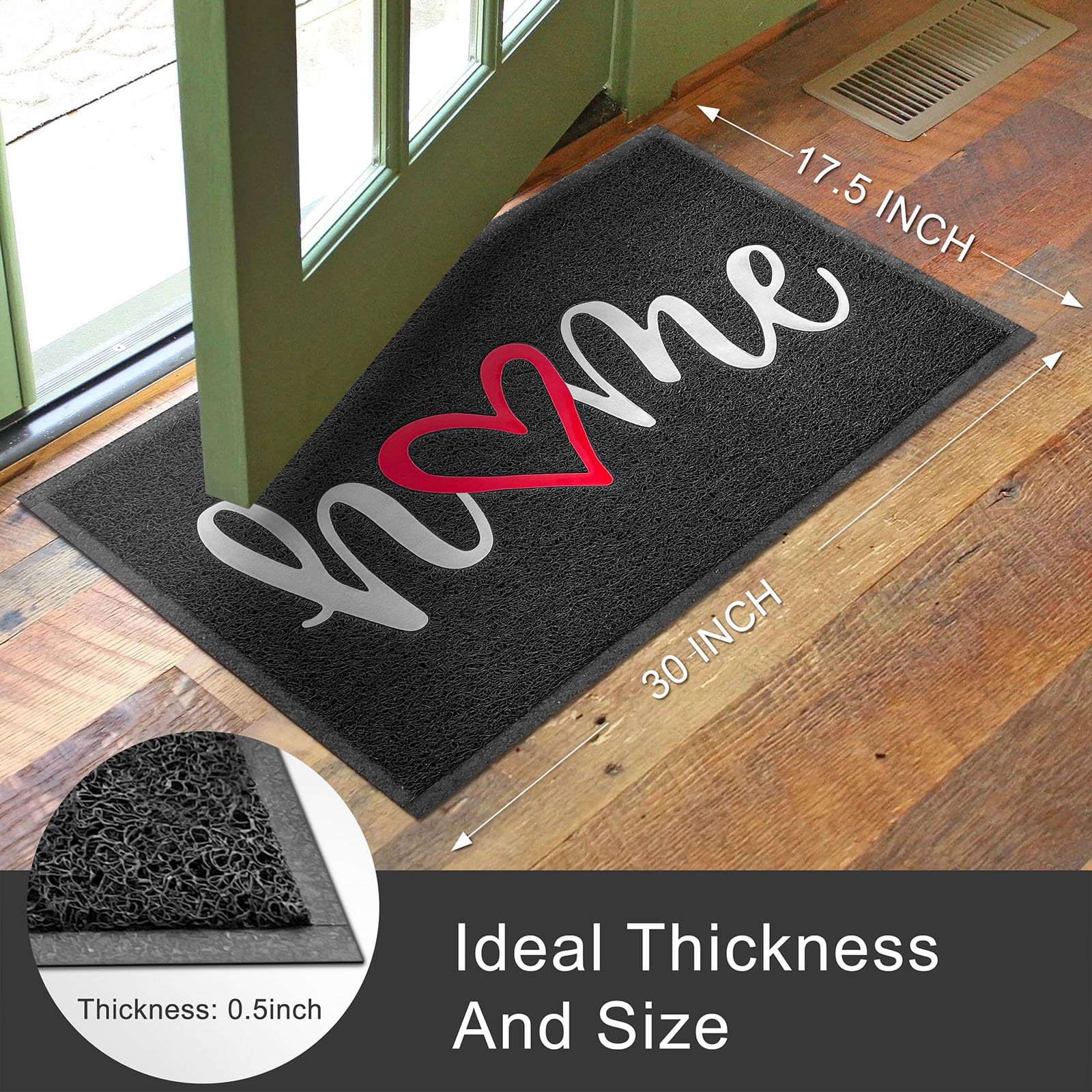KILOCOCO embossed dirt trap mat captures sand and mud at threshold
