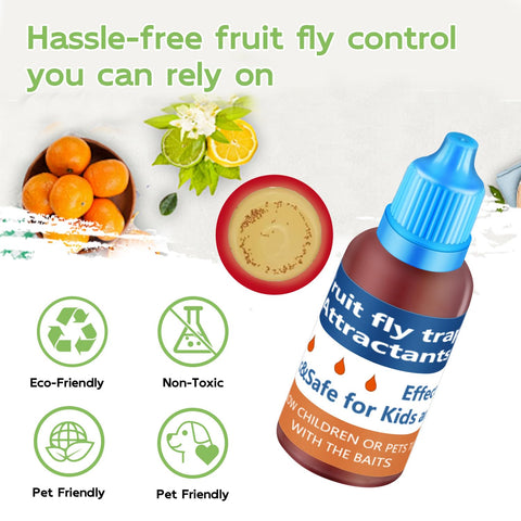 Kilsaco indoor fruit fly trap liquid used near kitchen fruit area.