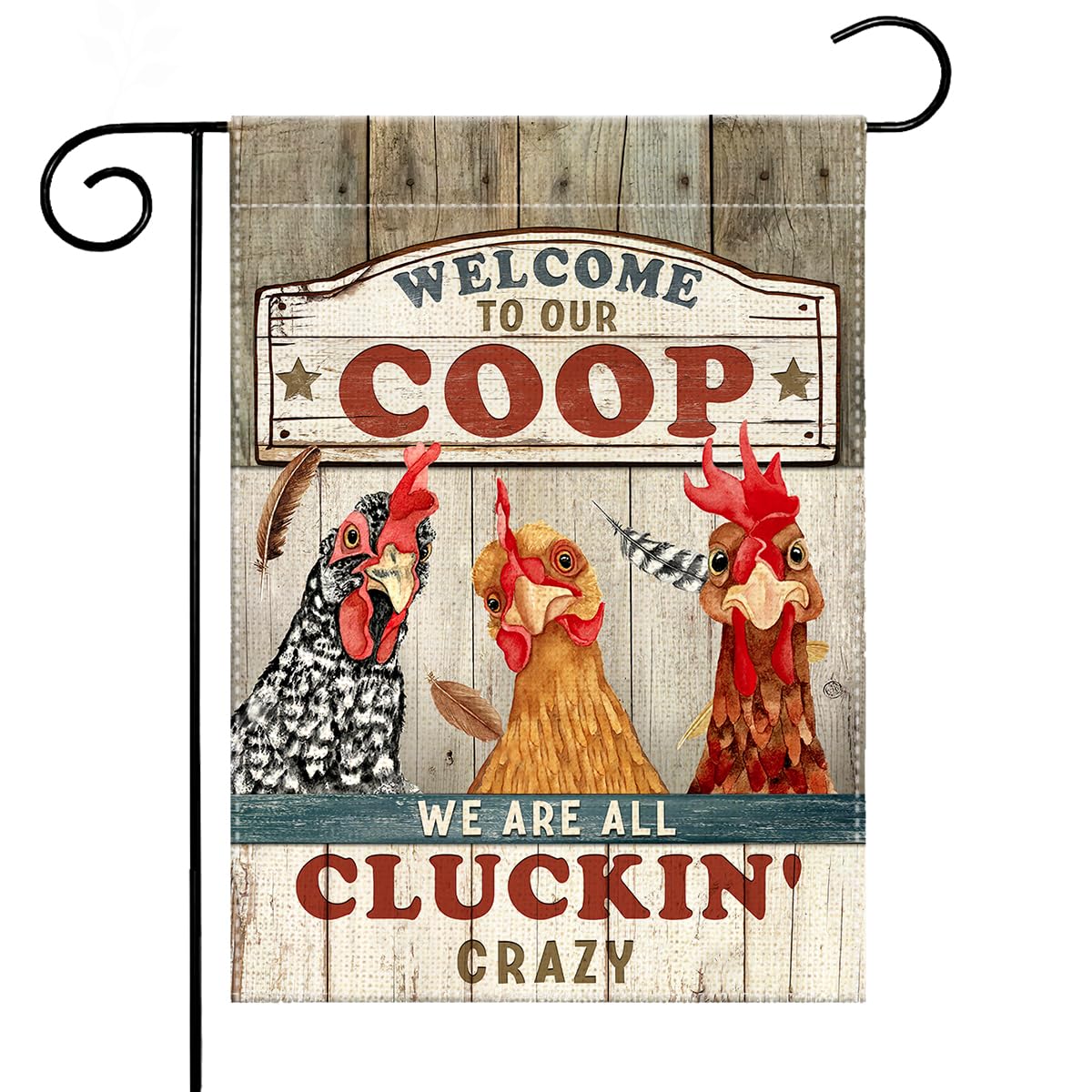 Kilyhome chicken garden flag with welcoming coop motif for curb appeal
