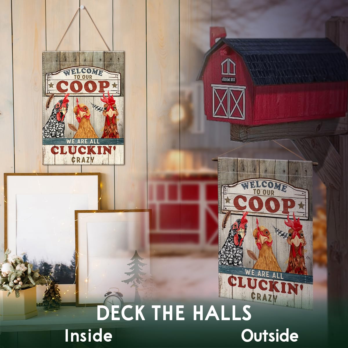 Kilyhome farmhouse garden flag featuring chickens enhances backyard ambiance