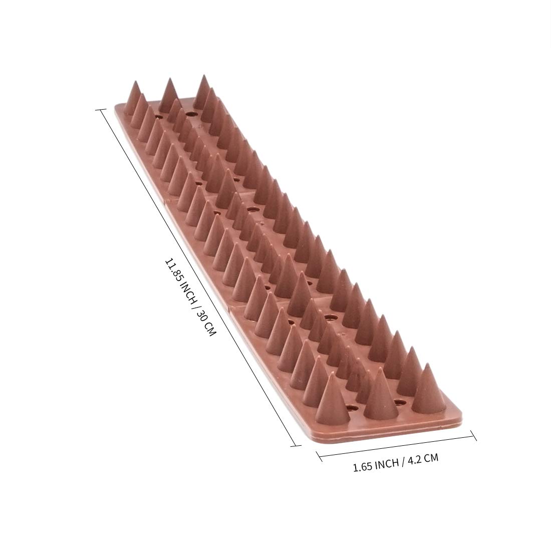 KIMANN spikes installed on fence line to deter intruders and birds.