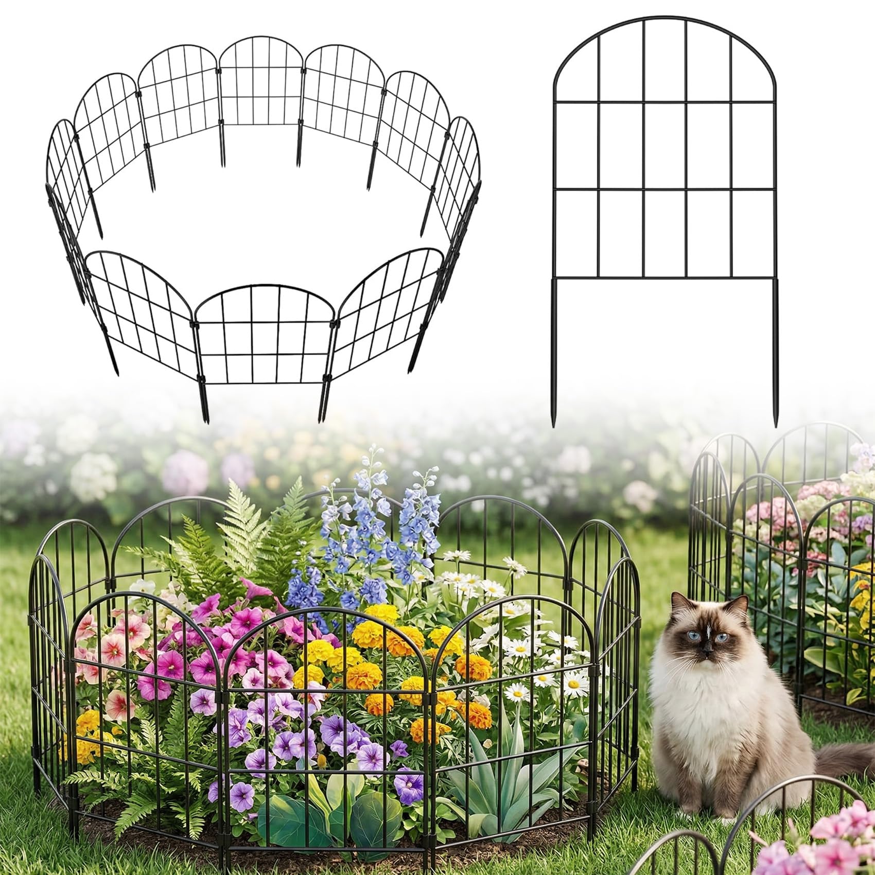 Kimazo decorative fence panel assembly shows quick, tool-free border setup.