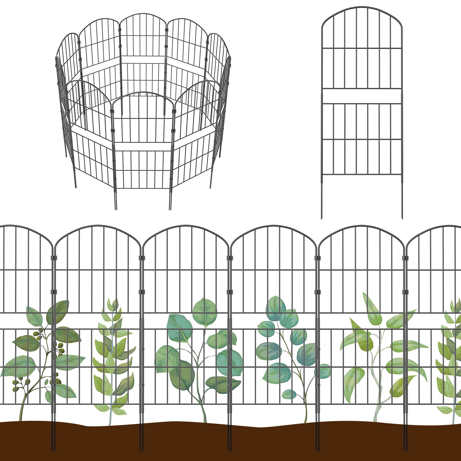 Kimazo fence panel arch design adds decorative height for yard privacy.