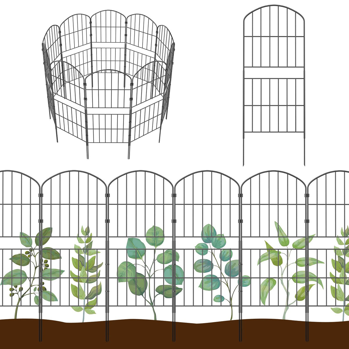 Kimazo fence panel arch design adds decorative height for yard privacy.