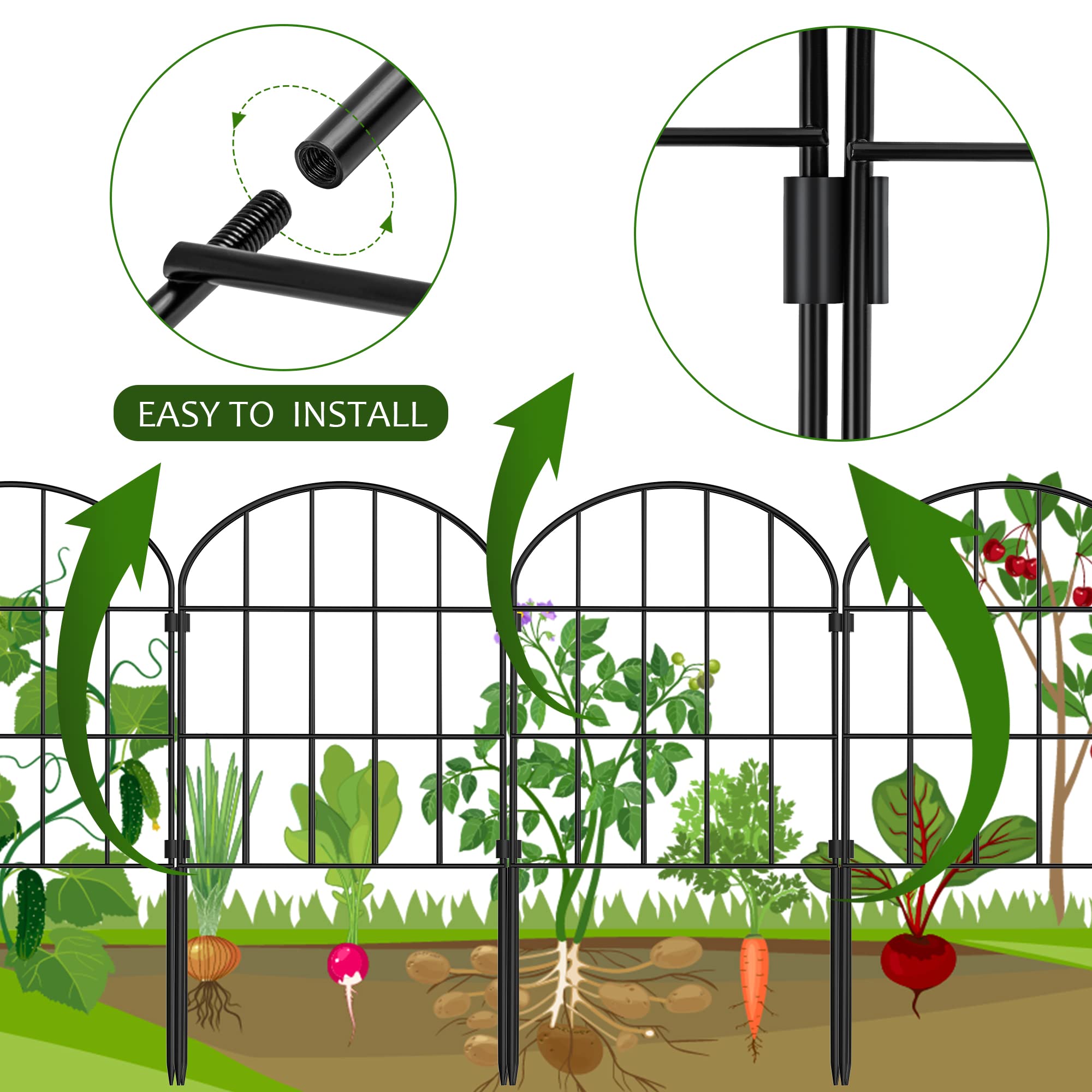 KIMAZO no-dig fence setup steps with interlocking panels