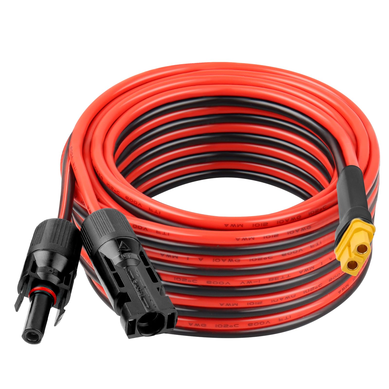 Kimbluth XT60 extension cable coiled for easy storage and routing.