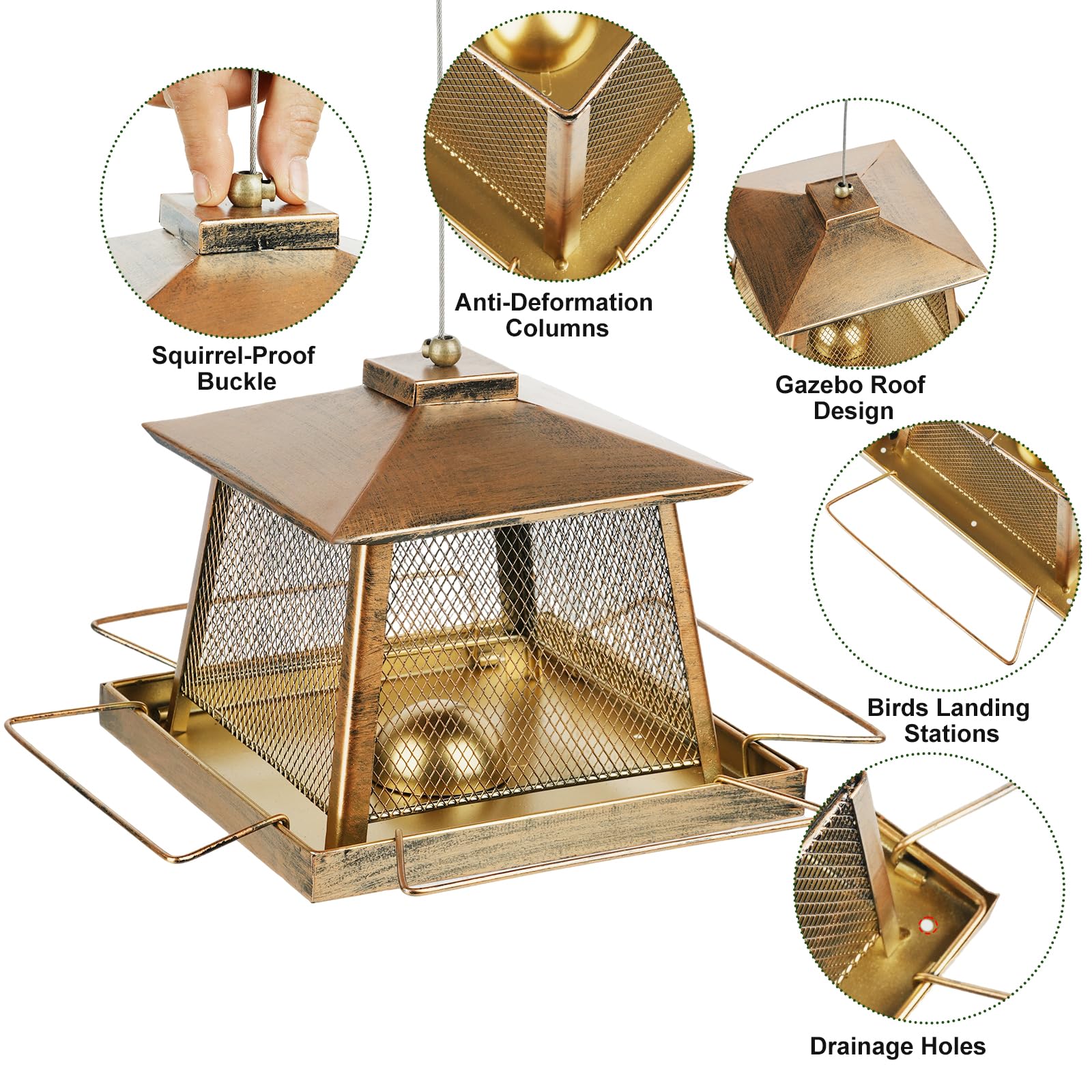KIMCHOMERSE seed tray with drainage keeps seeds dry and clean for birds.