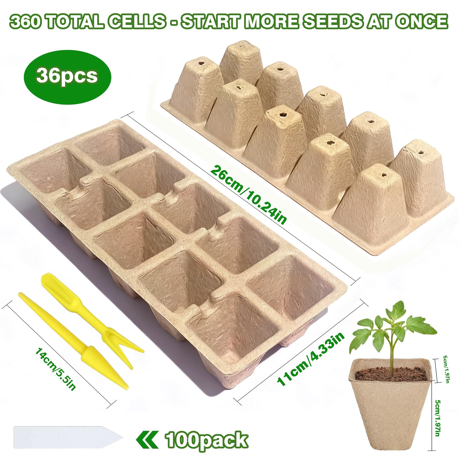 Kimdozee peat pots 360 count ready for seed starting and transplanting