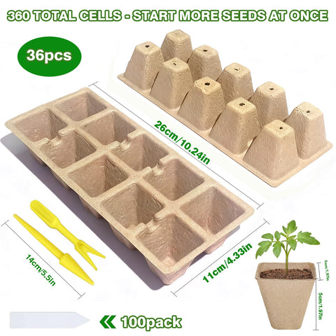 Kimdozee peat pots 360 count ready for seed starting and transplanting