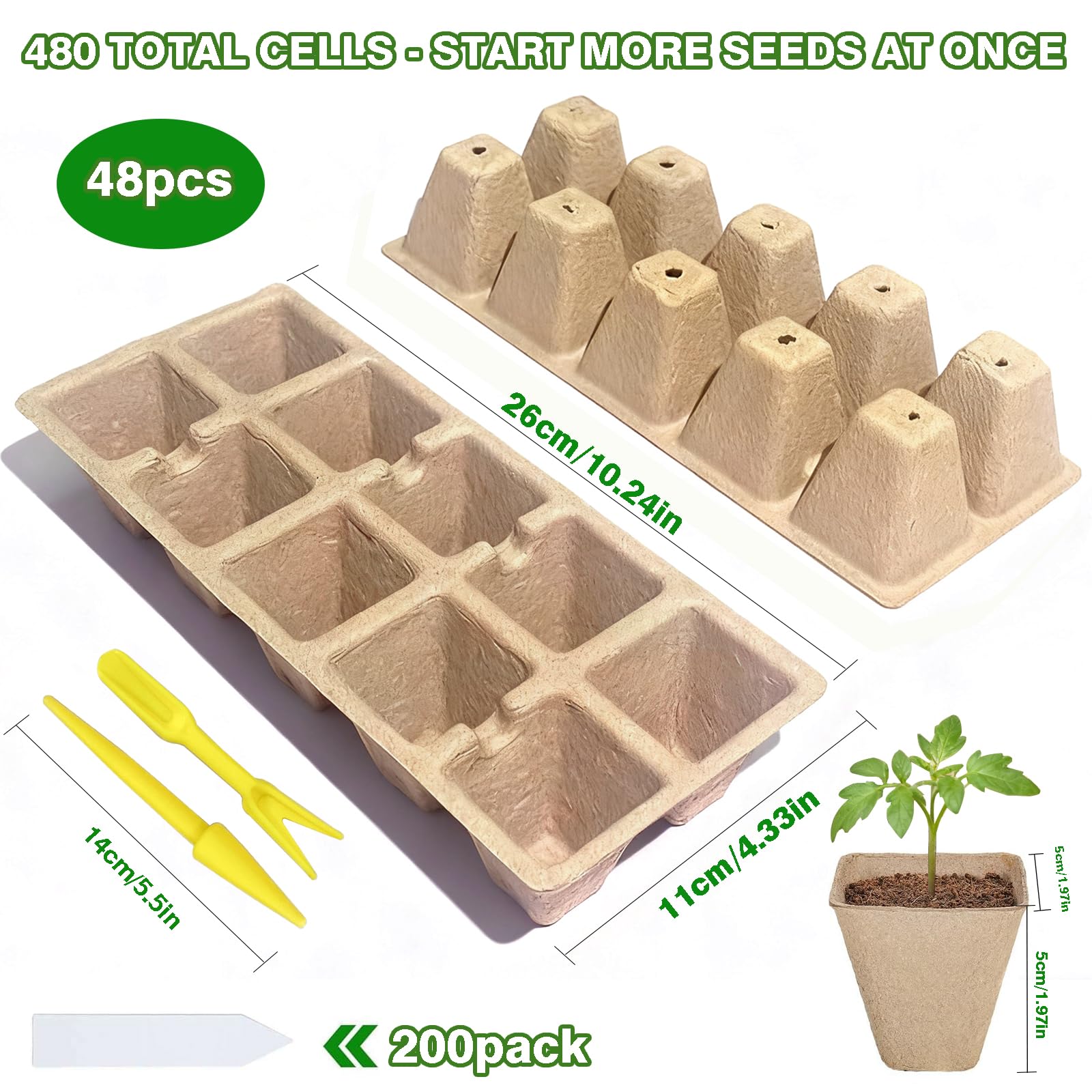 Kimdozee peat pots allow roots to grow freely for easier transplanting.