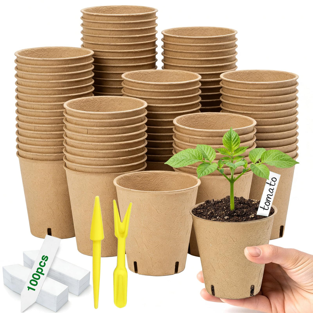 Kimdozee peat pots 70-pack ideal for starting seeds with breathable eco-friendly materials
