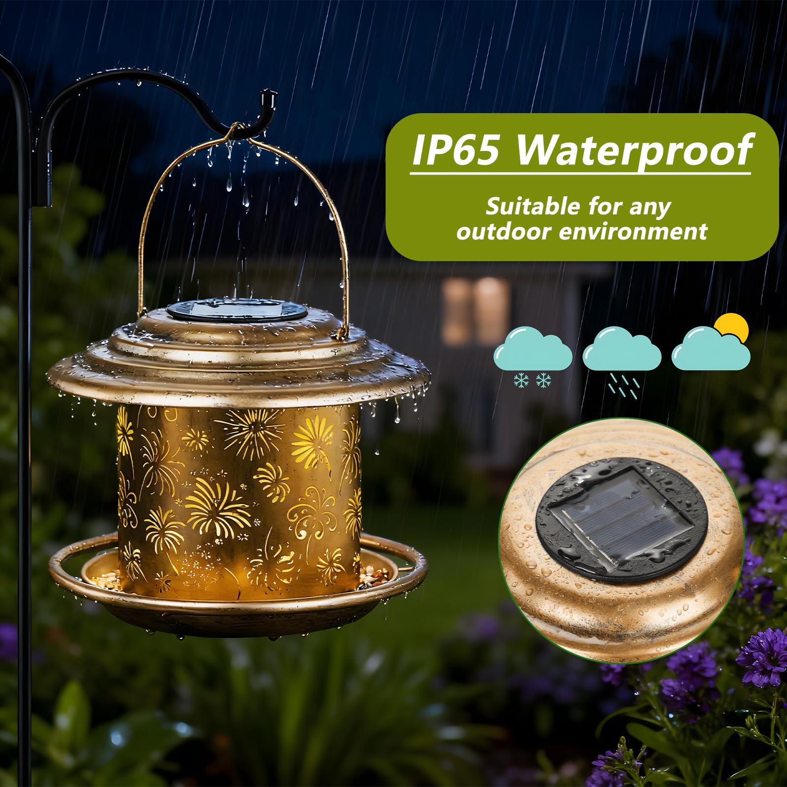 KIMERSE outdoor hanging birdfeeder lantern suitable for gardens and patios
