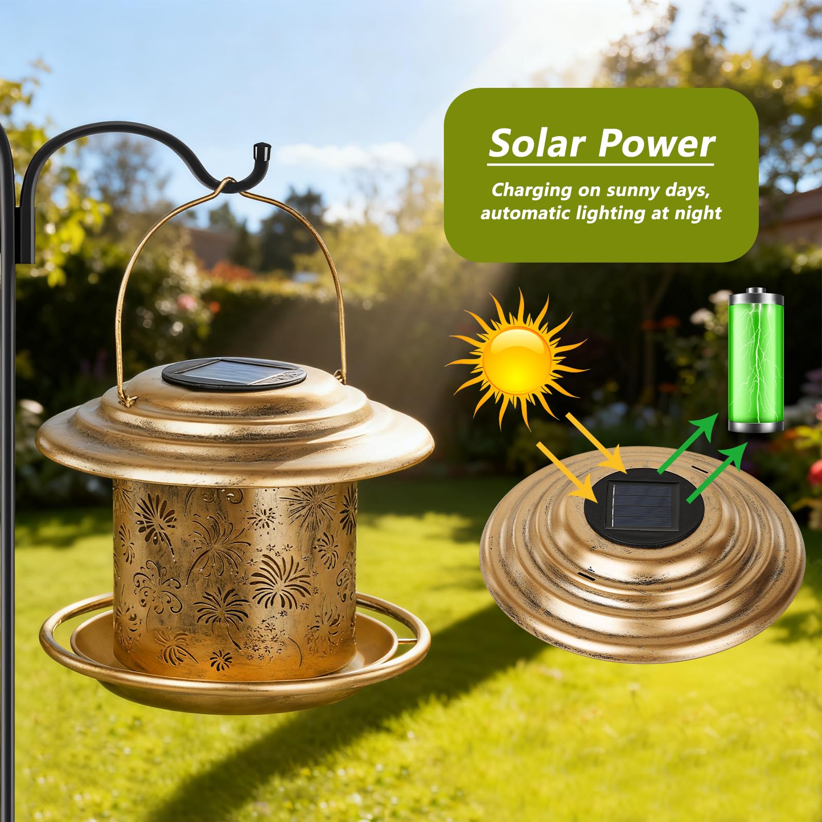KIMERSE weatherproof metal bird feeder durable for outdoor use