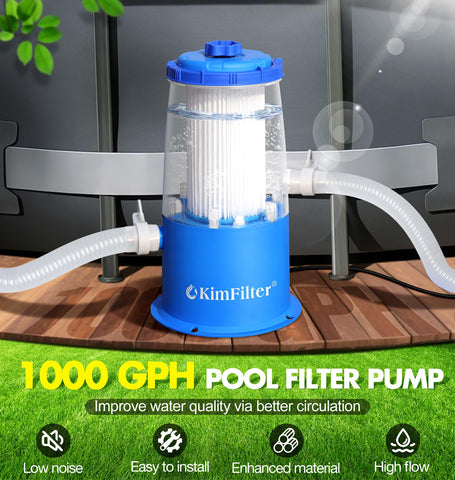 KimFilter 1000GPH pump in action powering efficient pool circulation.