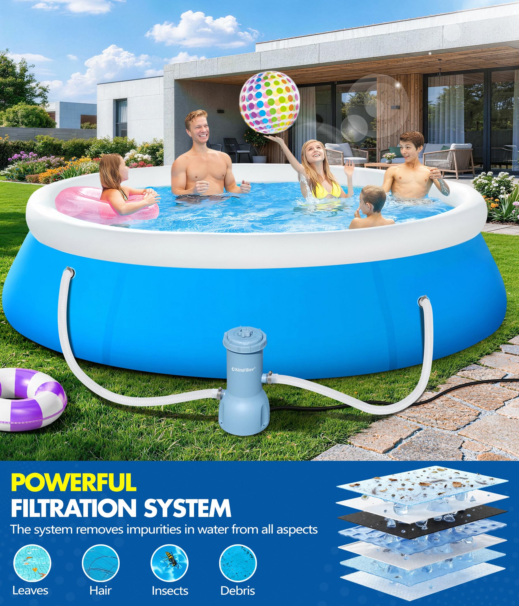 KimFilter Pro Series 1000 GPH water clarity in action