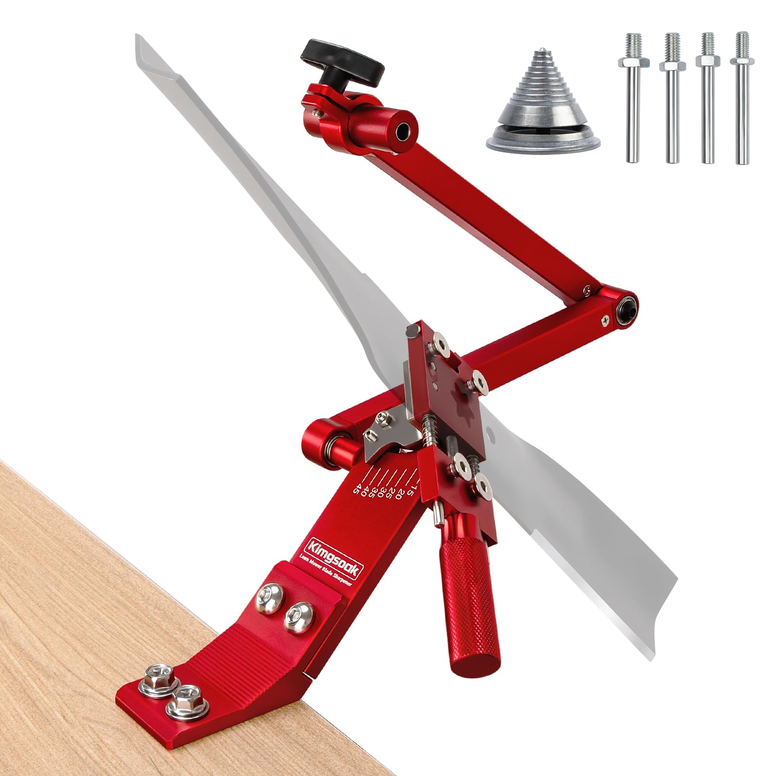 Kimgsoak blade sharpener close-up with angle guide for precise sharpening