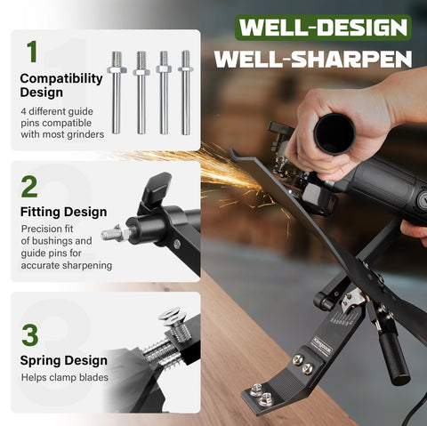 Kimgsoak wide-angle compatibility lets you sharpen a range of blade sizes for flexible use