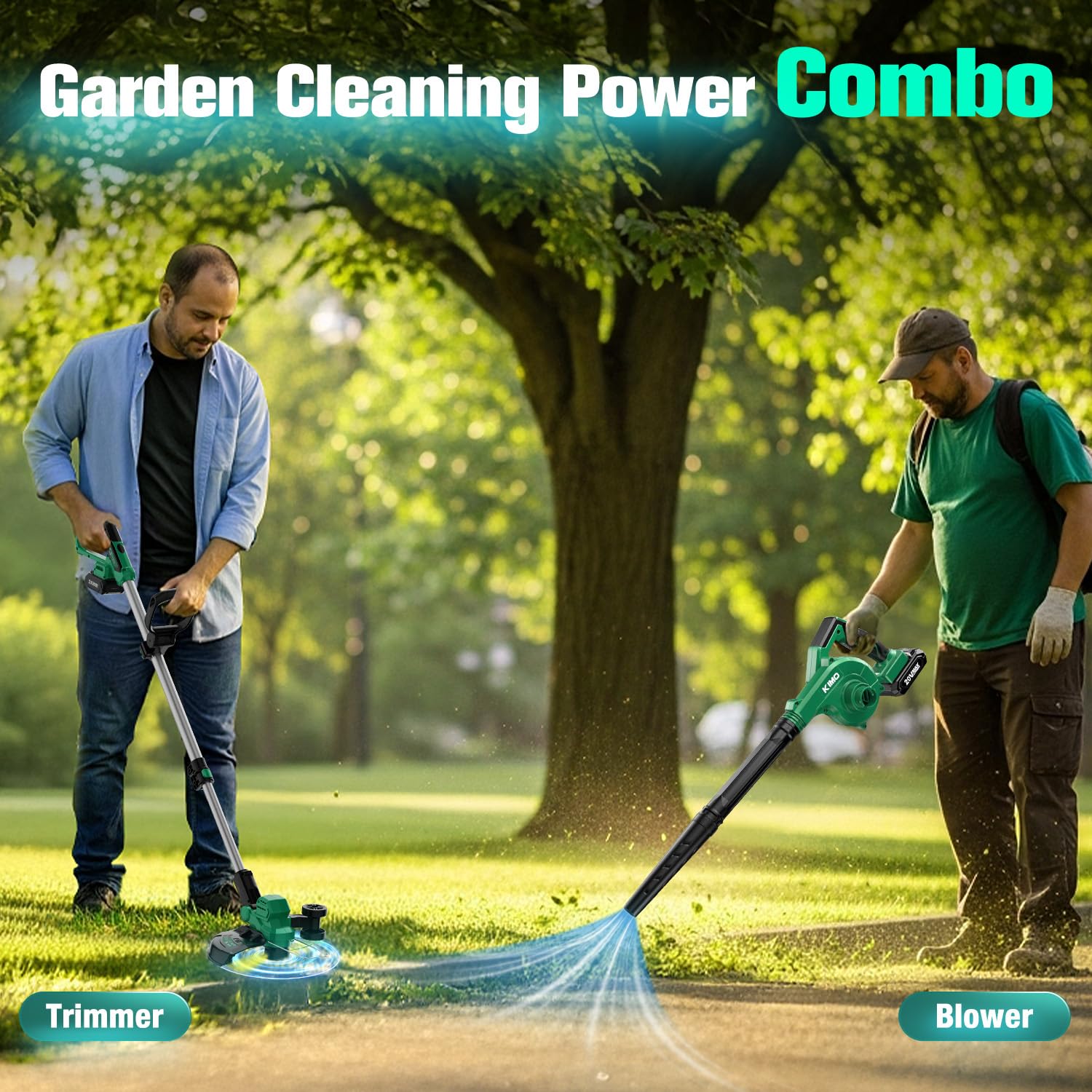 KIMO 20V blower delivers strong airflow for quick debris clearing