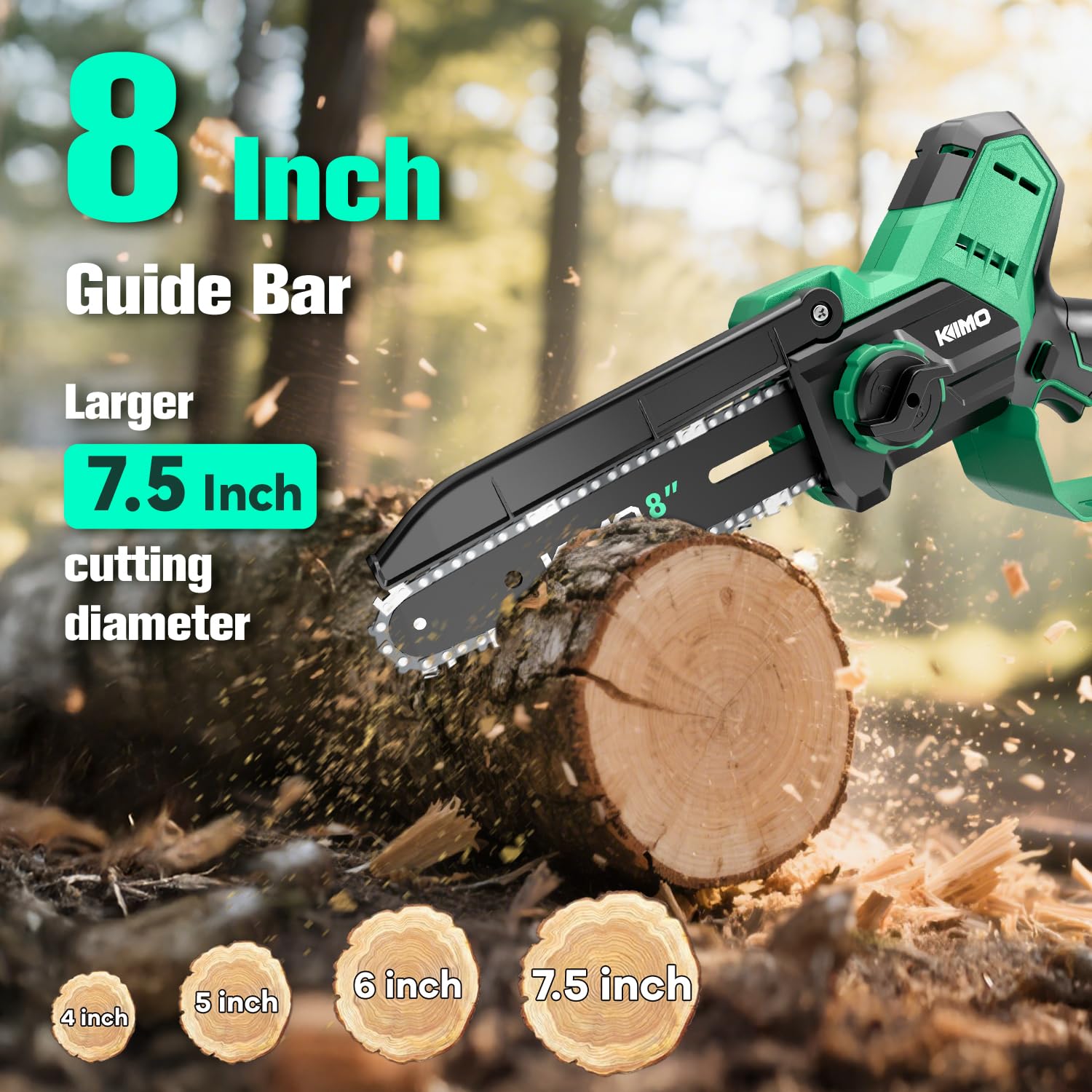 KIMO 8-inch steel chain and high-carbon bar for durability