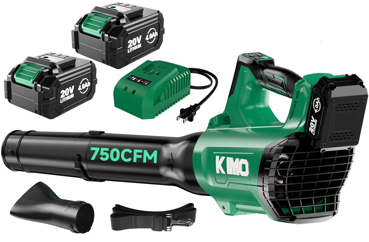 KIMO cordless leaf blower front view for powerful outdoor cleaning