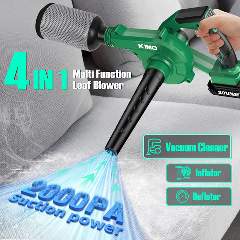 KIMO cordless blower with three nozzles for precise inflation and deflation