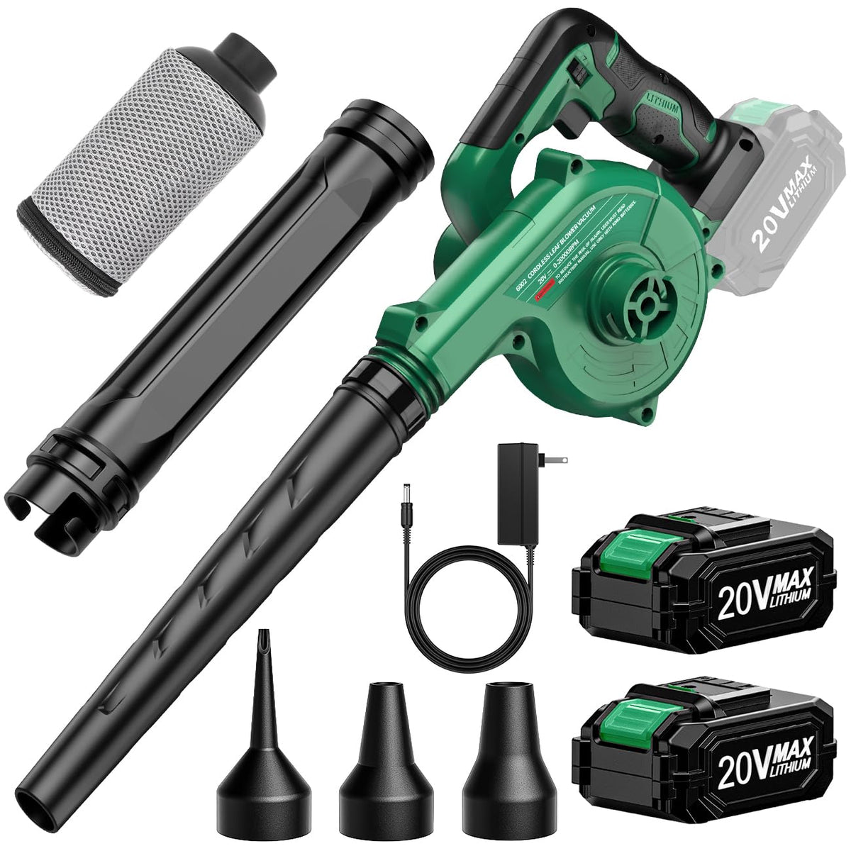 KIMO cordless leaf blower vacuum combo ready for all-in-one yard cleanup use