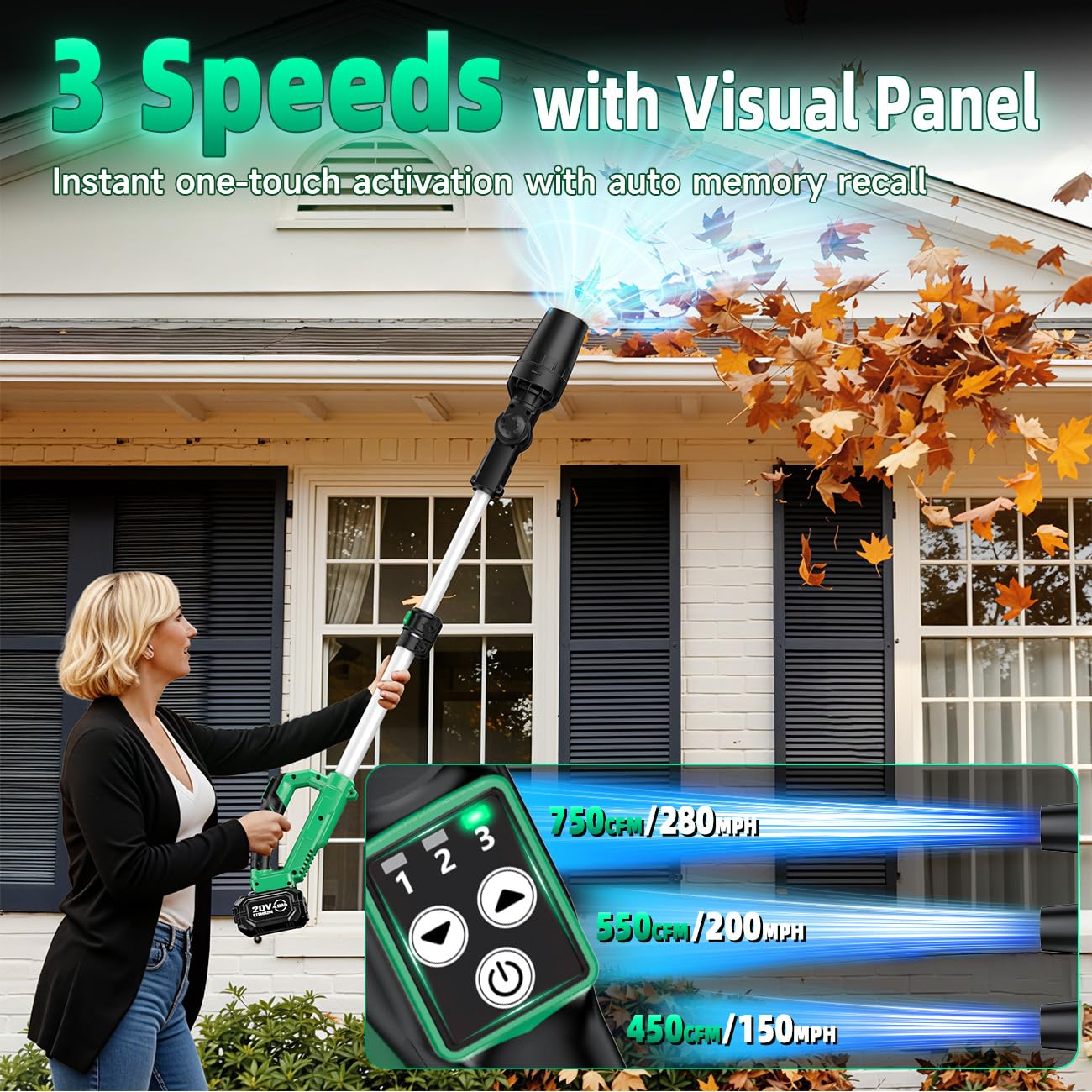 KIMO three-speed control panel enables precise cleaning