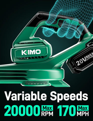 KIMO Leaf Blower extension tube attached for reaching decks and patios
