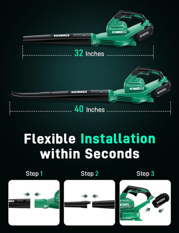 KIMO Leaf Blower quick-assembly design lets you start fast