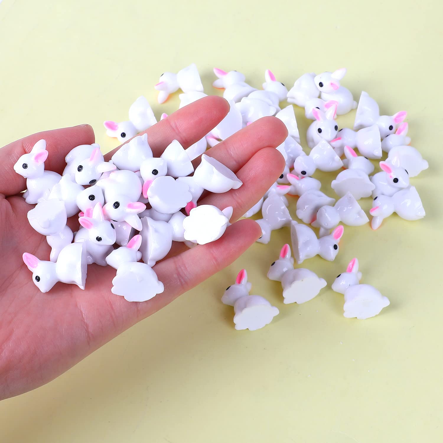 KIMOBER dollhouse bunny decor enhances tiny landscapes with lifelike charm.