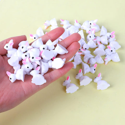 KIMOBER dollhouse bunny decor enhances tiny landscapes with lifelike charm.