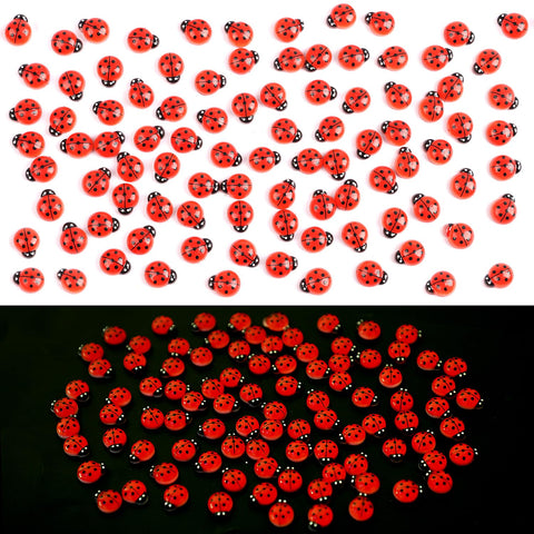 Kimober glow-in-dark ladybug figure for fairy gardens and dollhouses.
