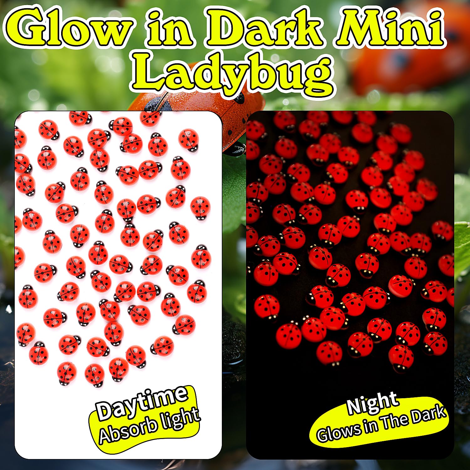 Kimober glow-in-dark ladybug figure perfect for cake toppers and party decor.