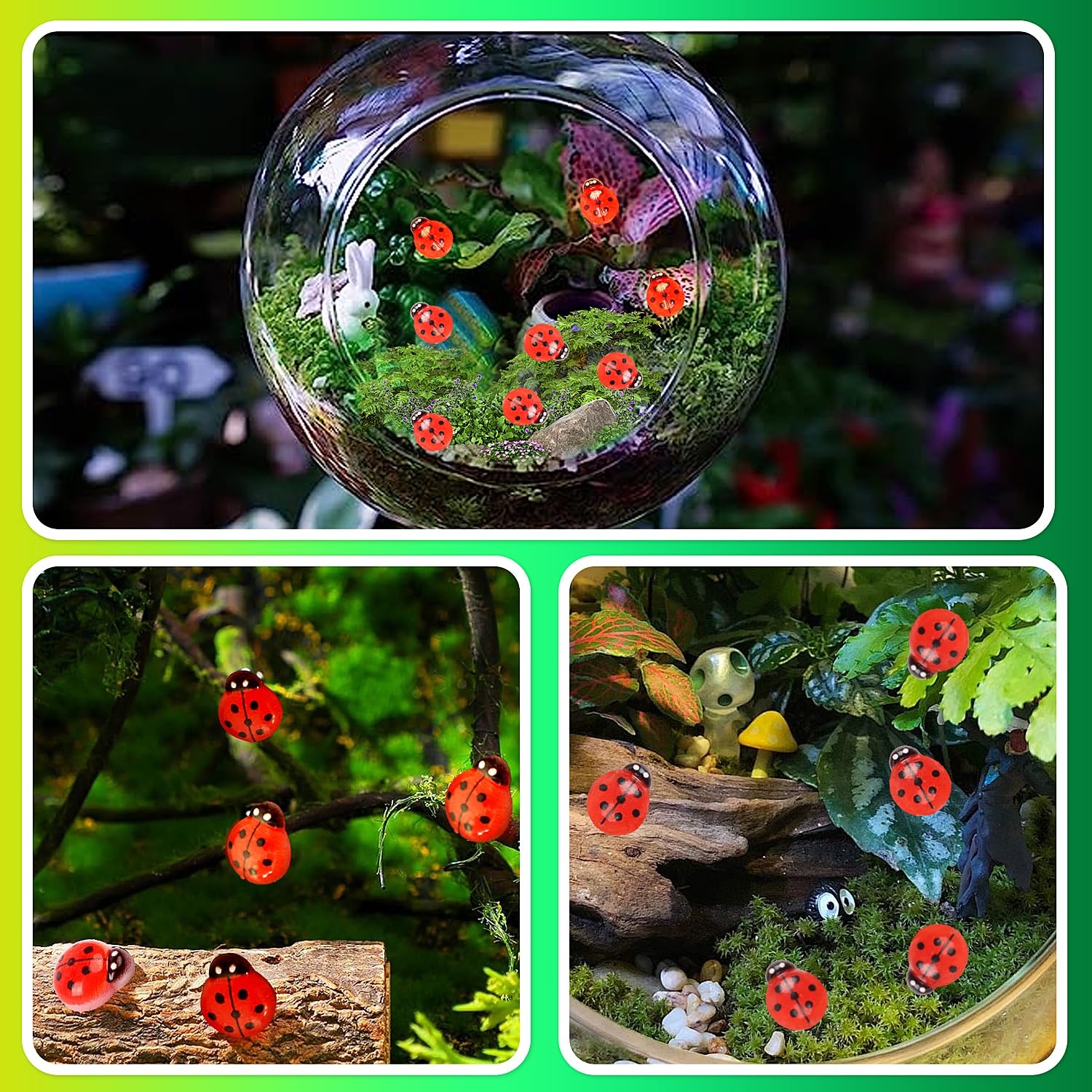 Kimober glow-in-dark ladybug figure compact for slime and dioramas.