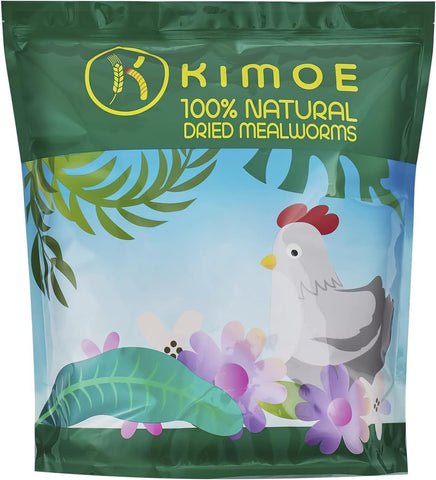 Kimoe dried mealworms bag sealed for freshness and easy storage.