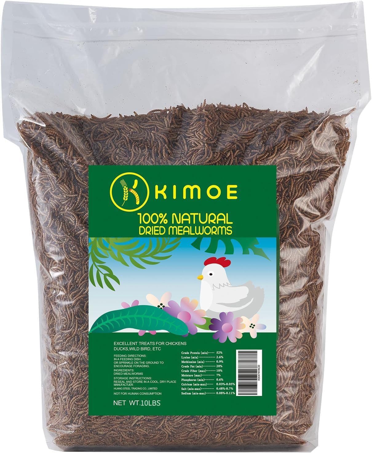 Closeup of Kimoe mealworms showing natural texture and protein.
