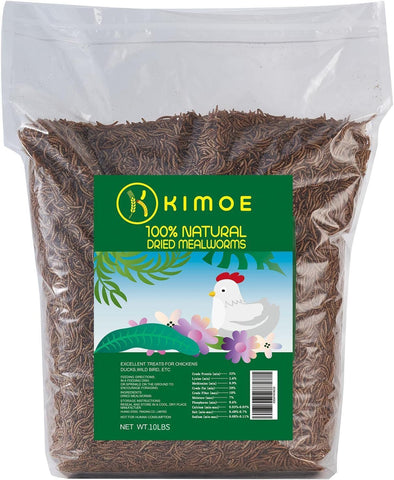 Closeup of Kimoe mealworms showing natural texture and protein.