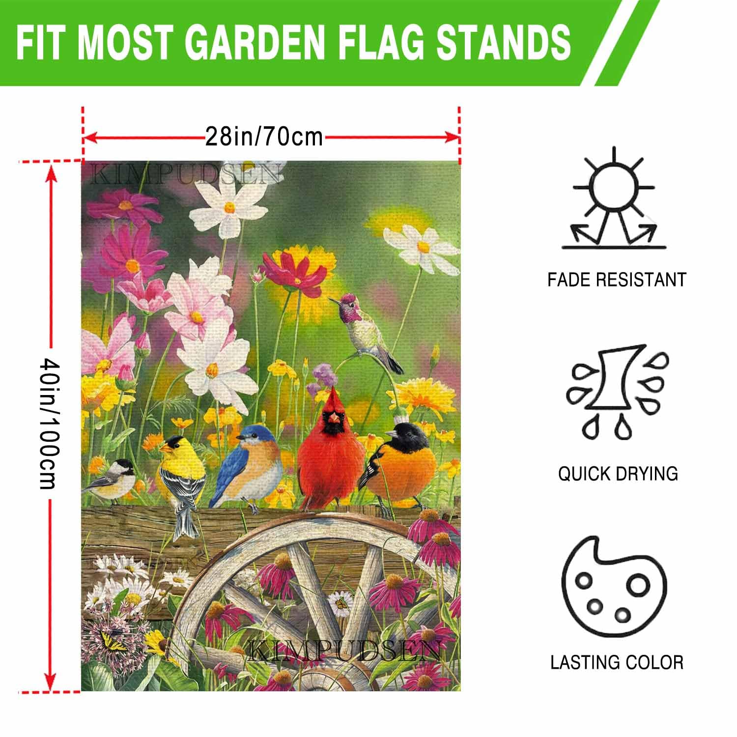 KIMPUDSEN double-sided printing flag ensures readable text from both sides outdoors.
