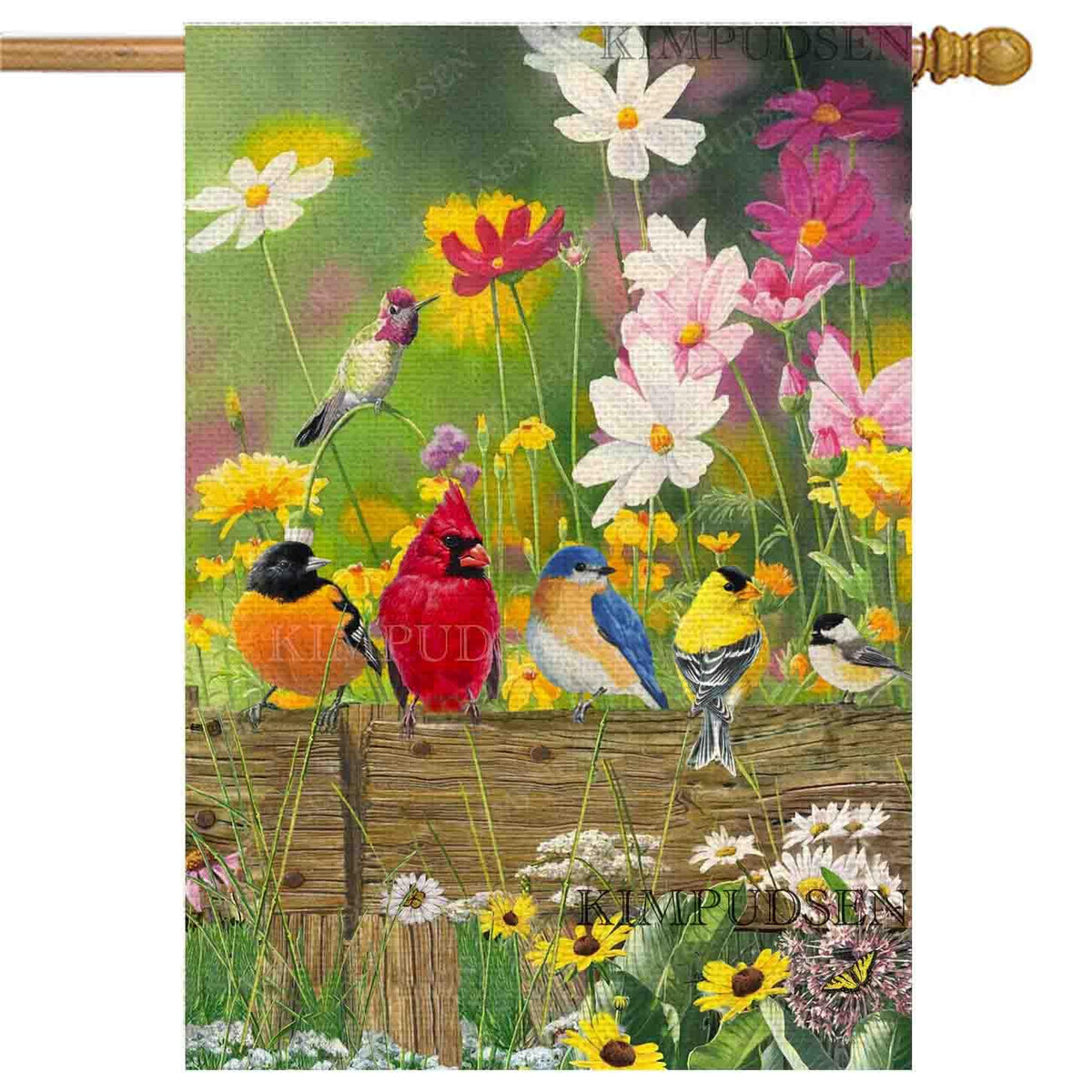 KIMPUDSEN hummingbird spring flag, double-sided for vibrant outdoor display