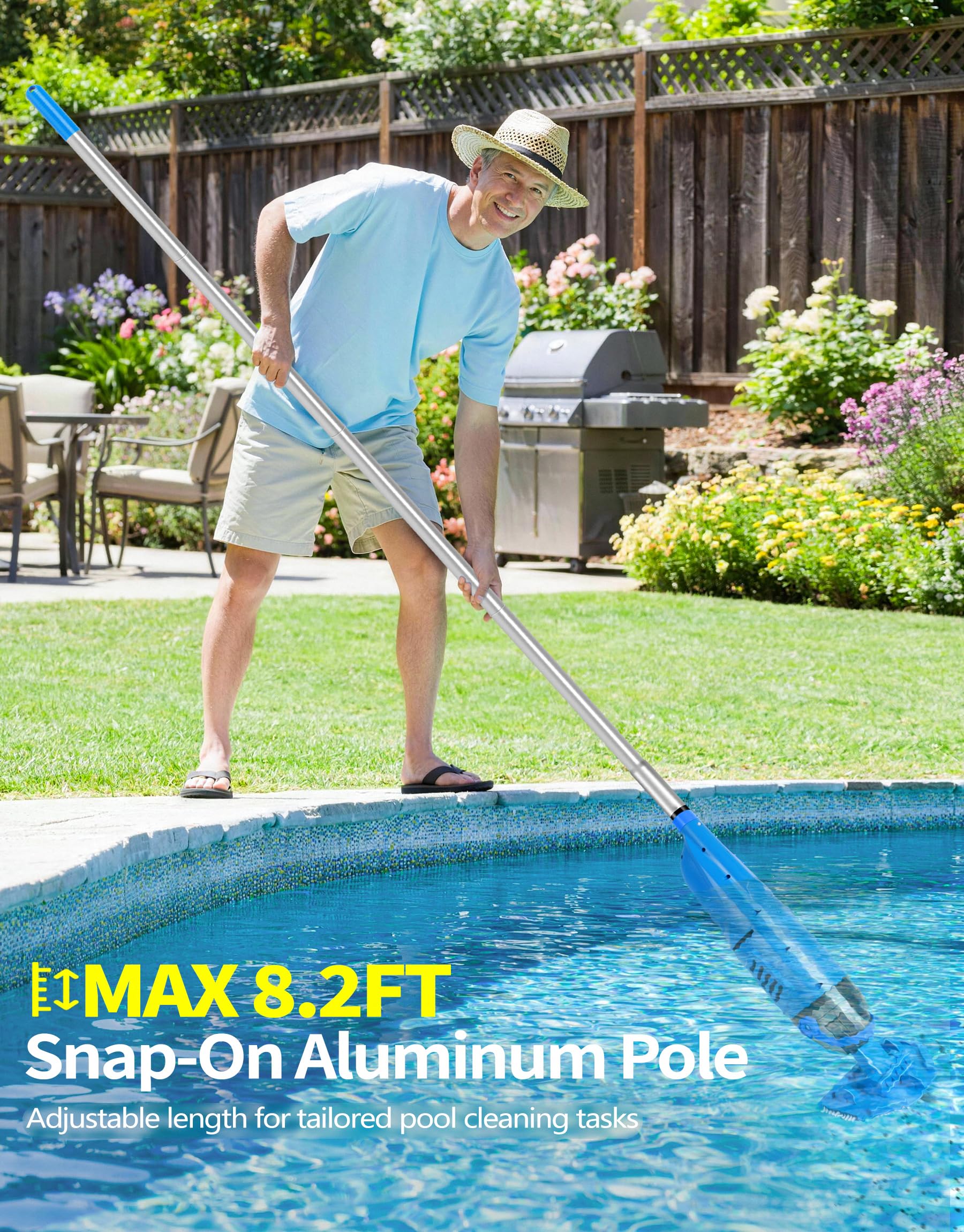 KimPump adjustable sectional pole for easy reach and setup
