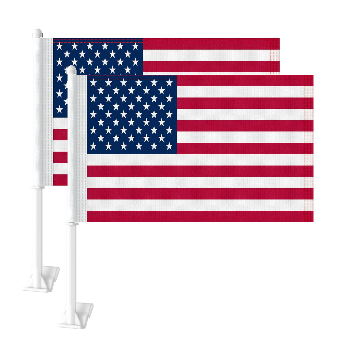 KimSouthD heavy-duty American car flags 11x17 on car window for bold visibility