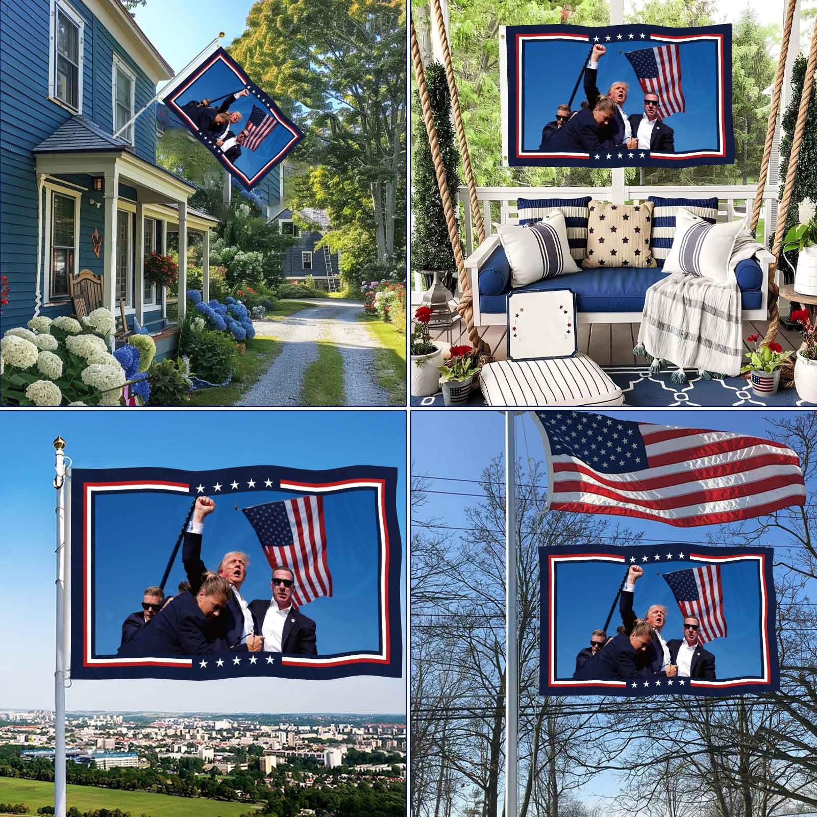 KimSouthD flag outdoors shows fade and UV resistance for lasting color.